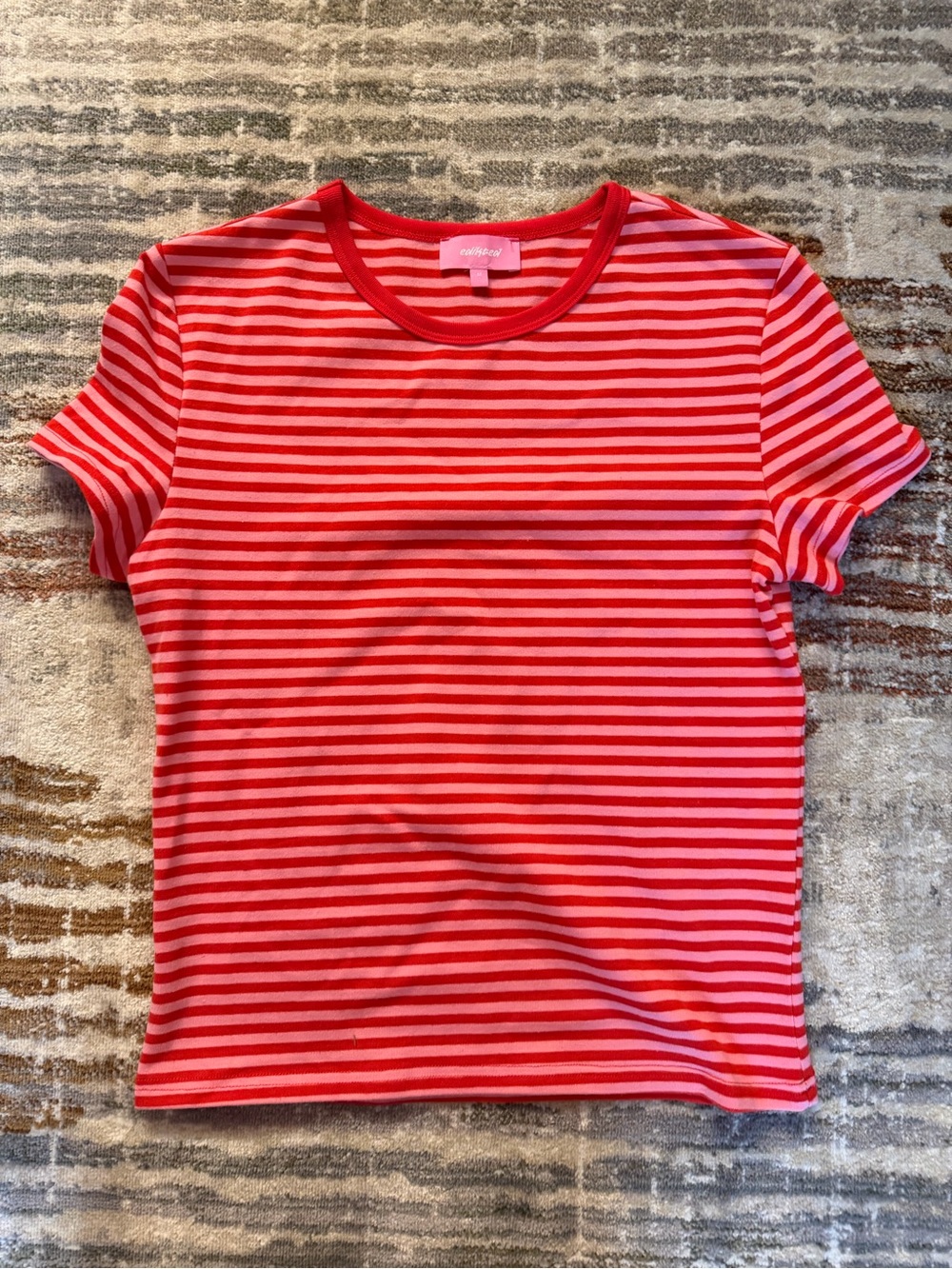 Red Striped Tee - Short Sleeve Crewneck